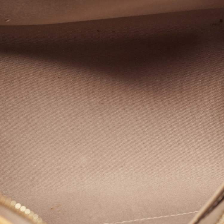 Pre Owned Louis Vuitton Beige Poudre Monogram Vernis Brea MM Bag