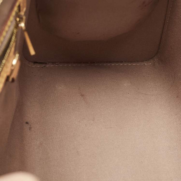 Pre Owned Louis Vuitton Beige Poudre Monogram Vernis Brea MM Bag