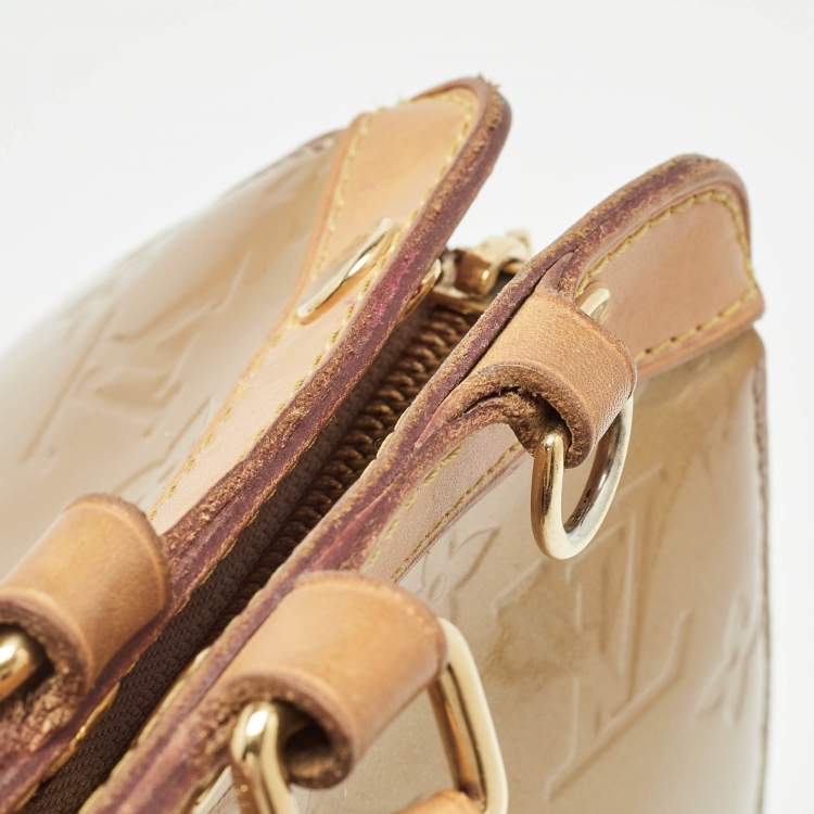 Pre Owned Louis Vuitton Beige Poudre Monogram Vernis Brea MM Bag