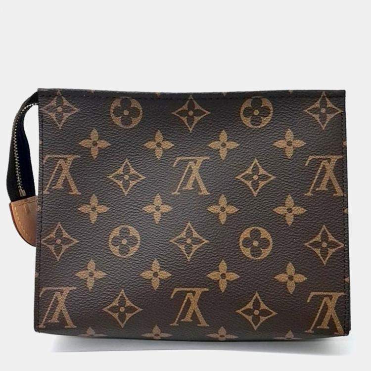 Pre Owned Louis Vuitton Brown Monogram Pochette Toilet 19 Pouch
