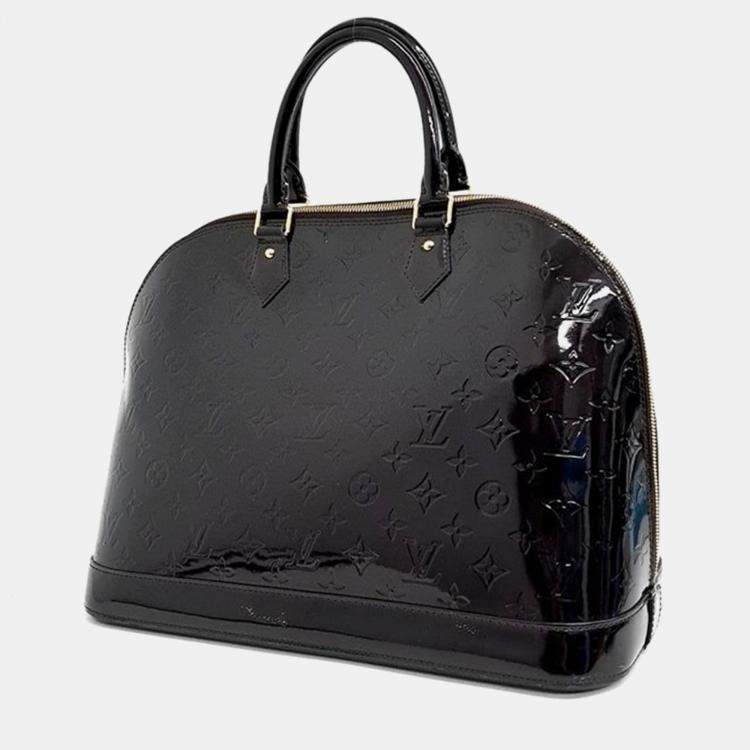 مملوكة مسبقًا Louis Vuitton Brown Monogram Vernis Patent Leather GM Alma Top Handle Bag