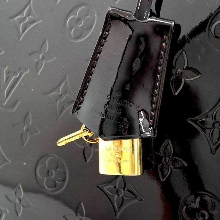 مملوكة مسبقًا Louis Vuitton Brown Monogram Vernis Patent Leather GM Alma Top Handle Bag
