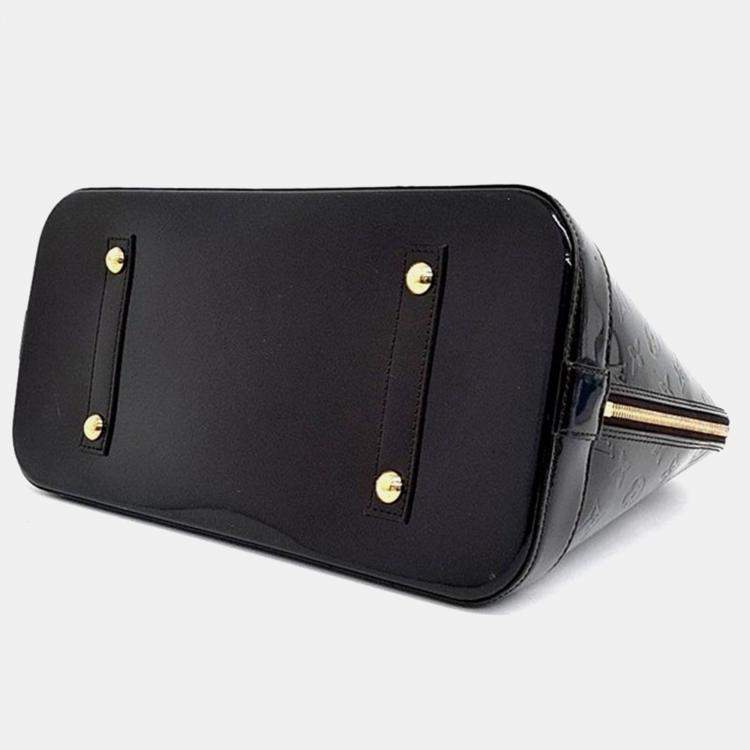 مملوكة مسبقًا Louis Vuitton Brown Monogram Vernis Patent Leather GM Alma Top Handle Bag