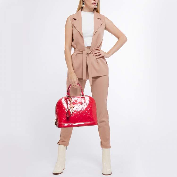 Pre Owned Louis Vuitton Indian Rose Monogram Vernis Alma PM Bag