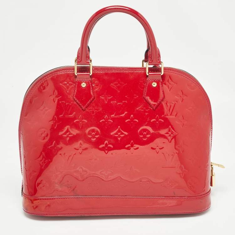 Pre Owned Louis Vuitton Indian Rose Monogram Vernis Alma PM Bag