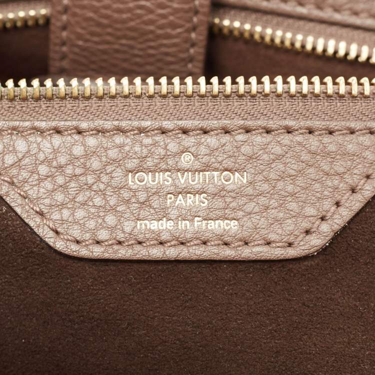 Pre Owned Louis Vuitton Moka Monogram Mahina Leather Surya L Bag
