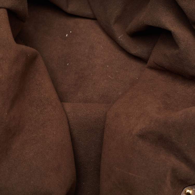 Pre Owned Louis Vuitton Moka Monogram Mahina Leather Surya L Bag