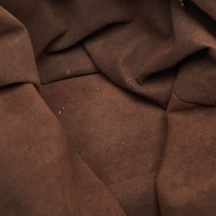 Pre Owned Louis Vuitton Moka Monogram Mahina Leather Surya L Bag