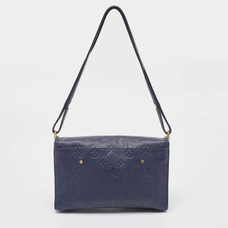 Pre Owned Louis Vuitton Blue Infini Monogram Empreinte Leather Fascinante Bag