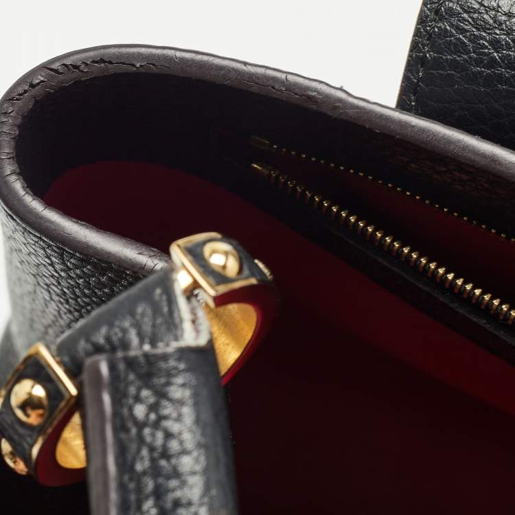 Pre Owned Louis Vuitton Black Taurillon Leather Capucines PM Bag