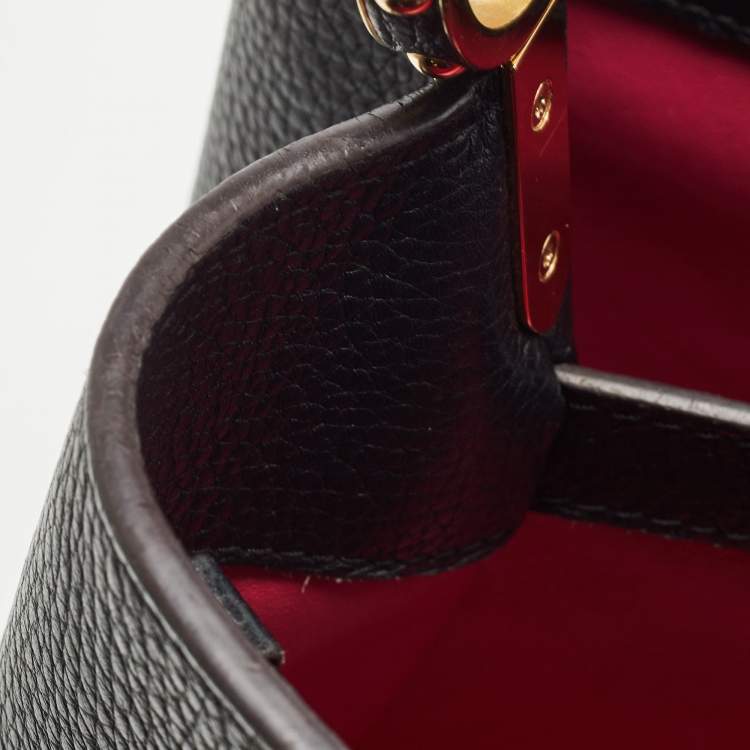 Pre Owned Louis Vuitton Black Taurillon Leather Capucines PM Bag
