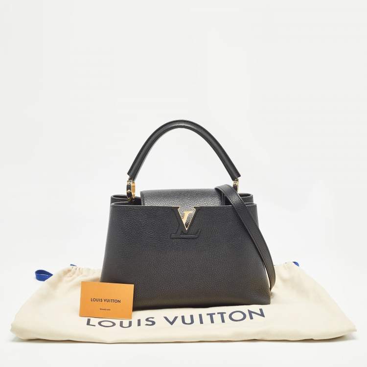 Pre Owned Louis Vuitton Black Taurillon Leather Capucines PM Bag
