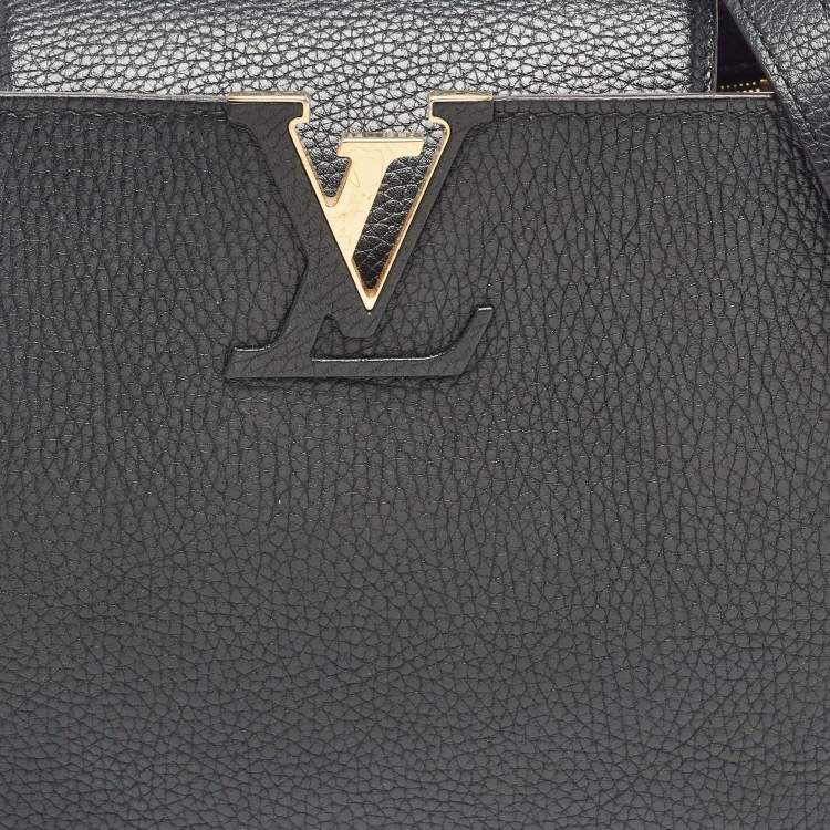 Pre Owned Louis Vuitton Black Taurillon Leather Capucines PM Bag