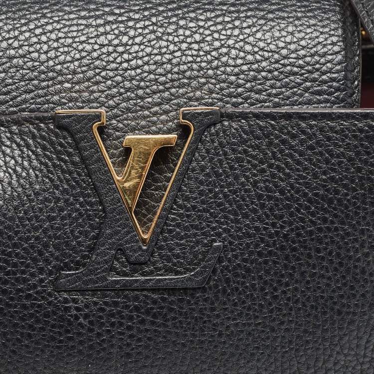 Pre Owned Louis Vuitton Black Taurillon Leather Capucines PM Bag