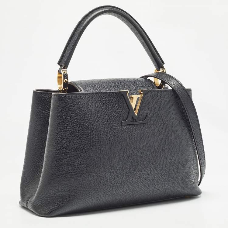 Pre Owned Louis Vuitton Black Taurillon Leather Capucines PM Bag