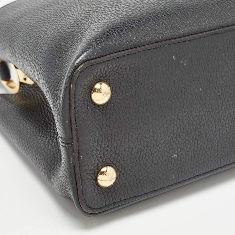 Pre Owned Louis Vuitton Black Taurillon Leather Capucines PM Bag