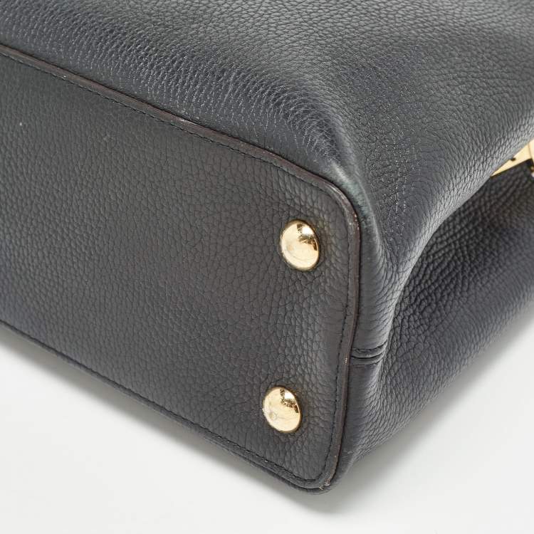 Pre Owned Louis Vuitton Black Taurillon Leather Capucines PM Bag