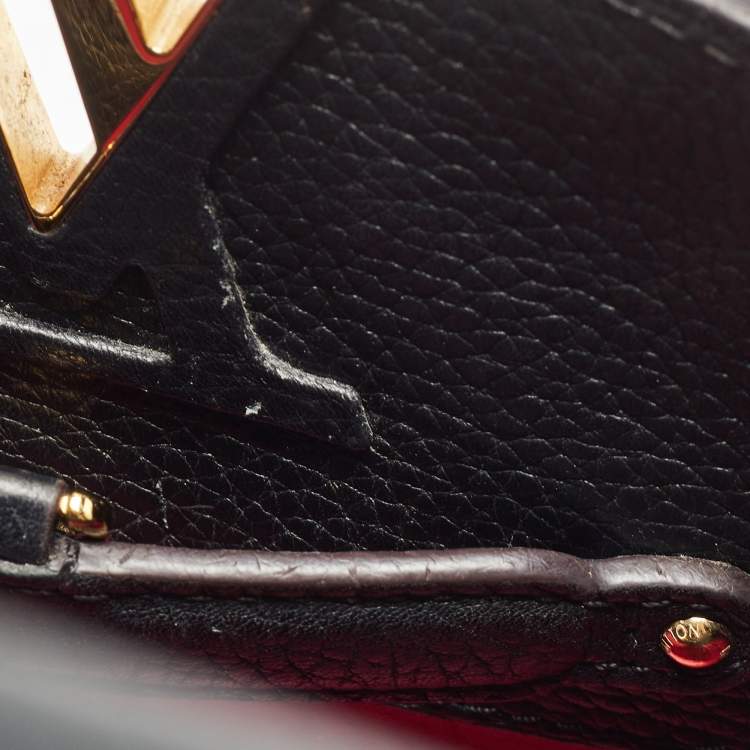 Pre Owned Louis Vuitton Black Taurillon Leather Capucines PM Bag