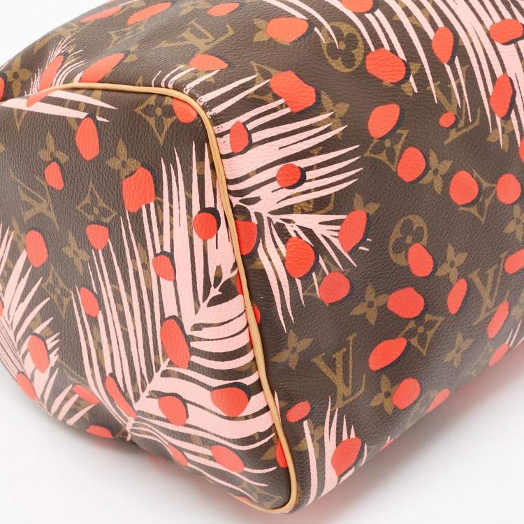 Pre Owned Louis Vuitton Monogram Canvas Limited Edition Jungle Dots Speedy 30 Bag