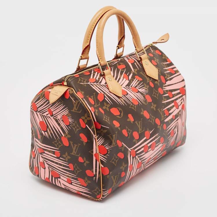 Pre Owned Louis Vuitton Monogram Canvas Limited Edition Jungle Dots Speedy 30 Bag