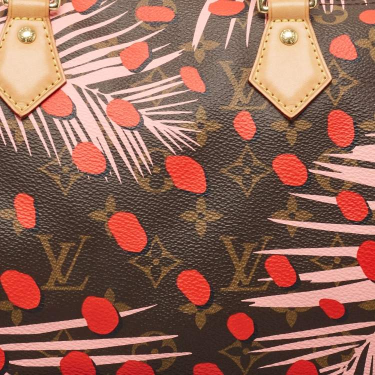 Pre Owned Louis Vuitton Monogram Canvas Limited Edition Jungle Dots Speedy 30 Bag