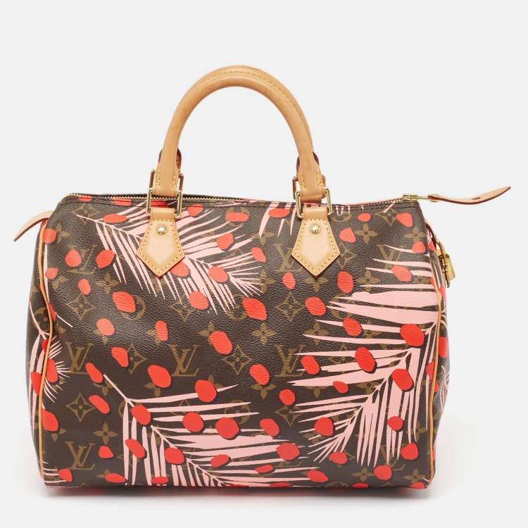 Pre Owned Louis Vuitton Monogram Canvas Limited Edition Jungle Dots Speedy 30 Bag