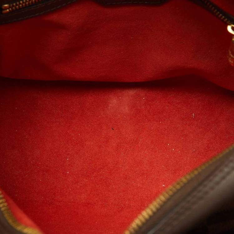 Pre Owned Louis Vuitton Damier Ebene Canvas and Leather Triana Bag