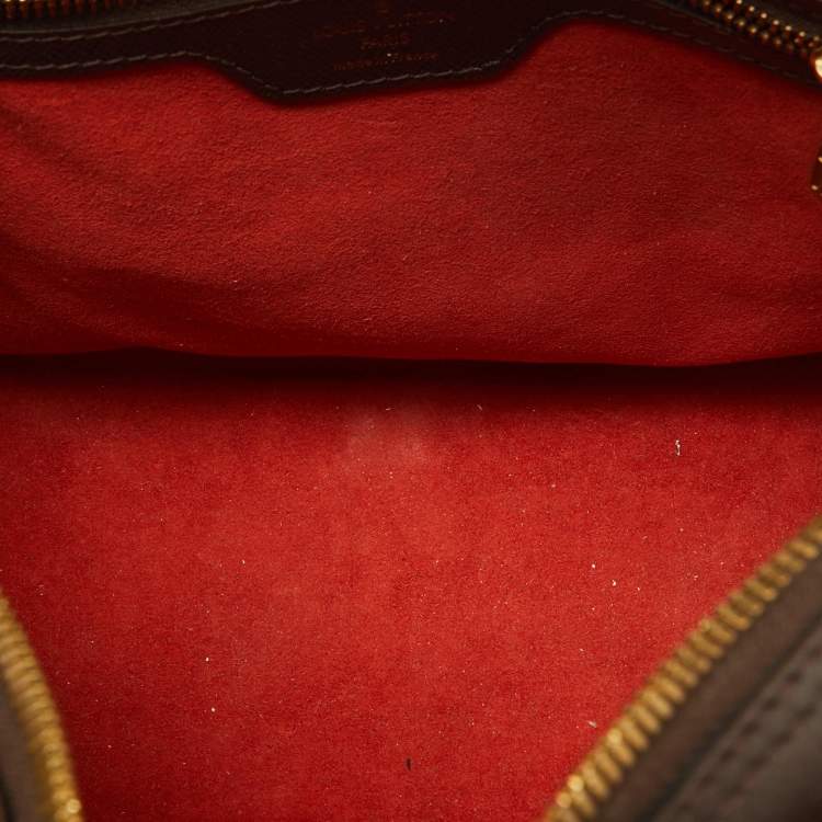 Pre Owned Louis Vuitton Damier Ebene Canvas and Leather Triana Bag