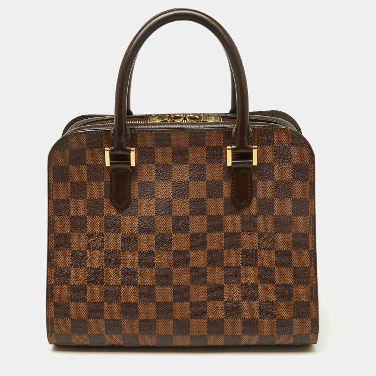 Pre Owned Louis Vuitton Damier Ebene Canvas and Leather Triana Bag