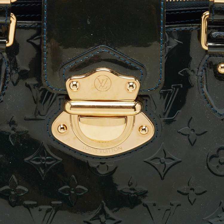Pre Owned Louis Vuitton Bleu Nuit Monogram Vernis Melrose Avenue Bag