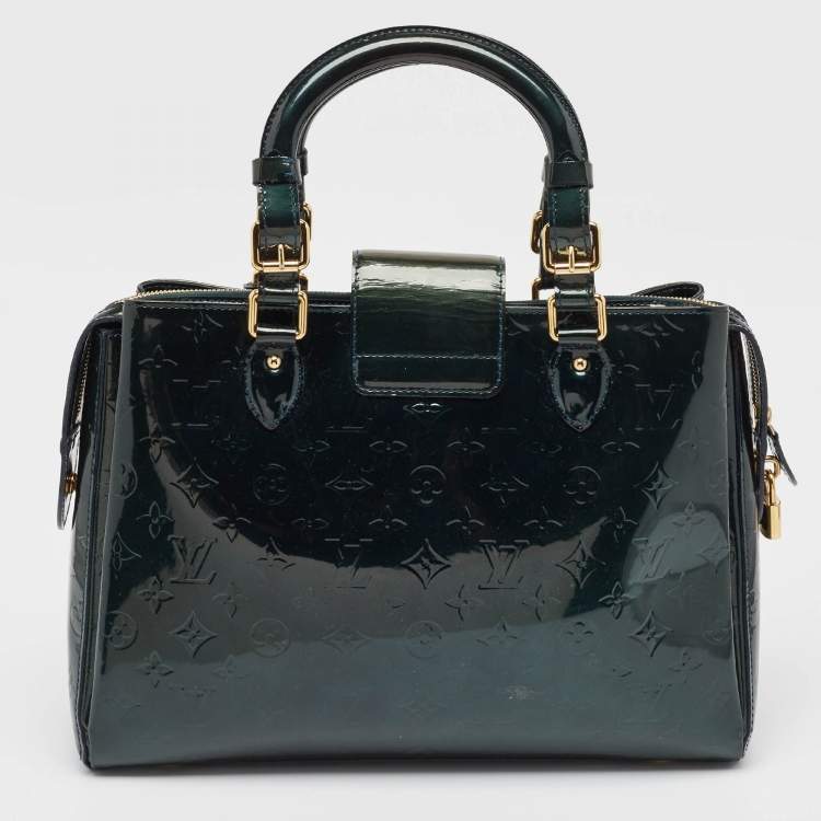 Pre Owned Louis Vuitton Bleu Nuit Monogram Vernis Melrose Avenue Bag