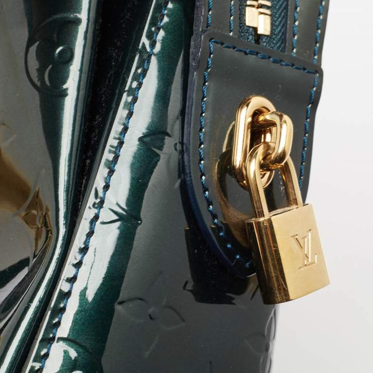 Pre Owned Louis Vuitton Bleu Nuit Monogram Vernis Melrose Avenue Bag