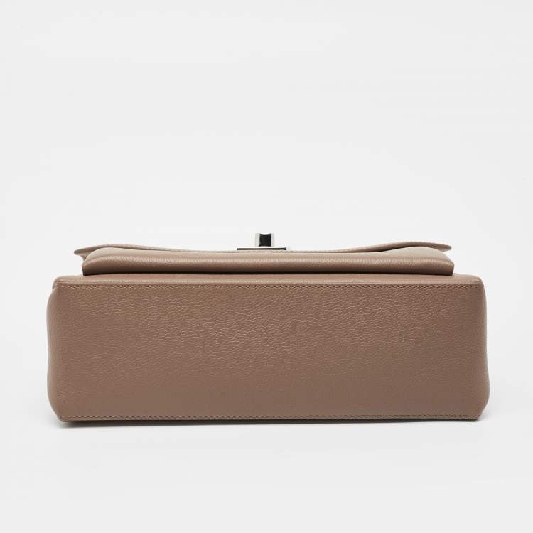 Pre Owned Louis Vuitton Beige Leather Mylockme Satchel Bag