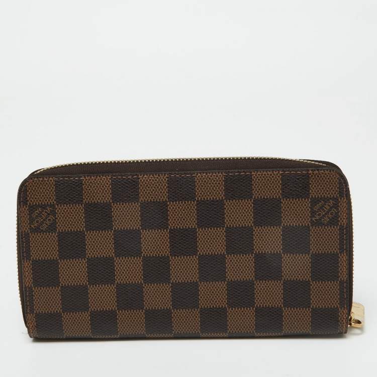 Pre Owned Louis Vuitton Damier Ebene Canvas Zippy Wallet