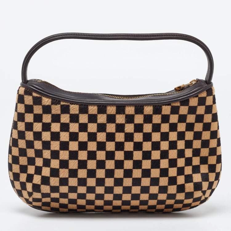 Pre Owned Louis Vuitton Damier Calfhair and Leather Limited Edition Sauvage Tigre Bag