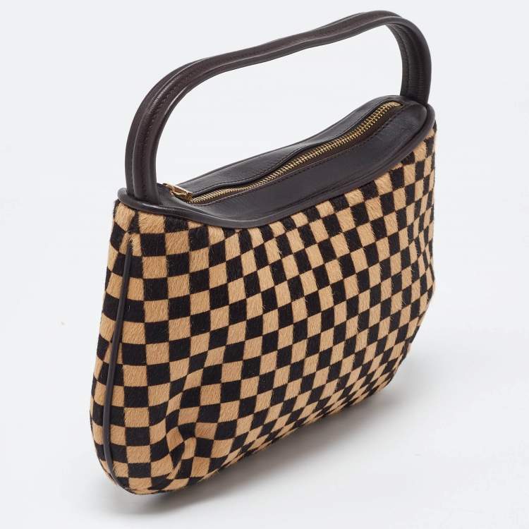 Pre Owned Louis Vuitton Damier Calfhair and Leather Limited Edition Sauvage Tigre Bag