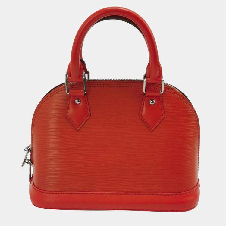 Pre Owned Louis Vuittion Red Epi Leather Alma Bag