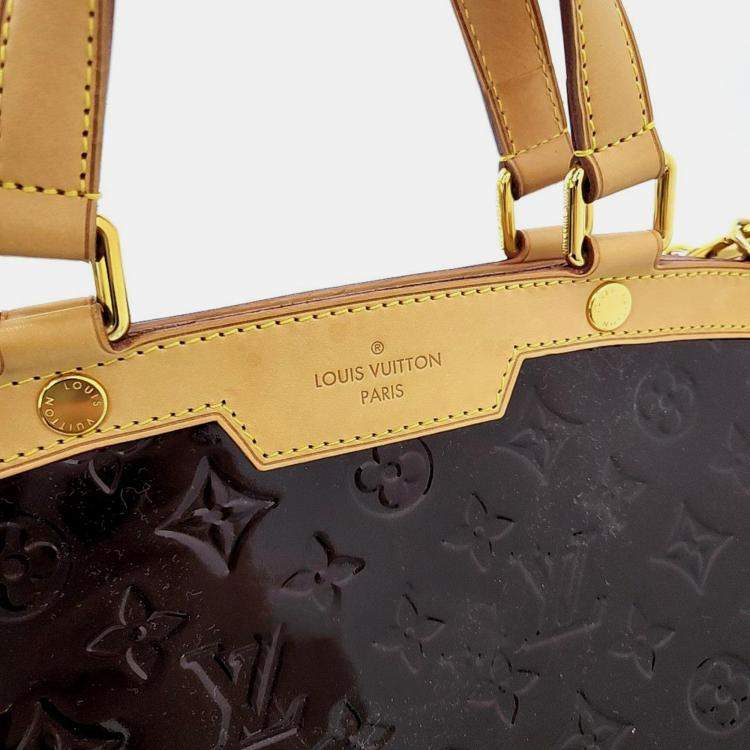 Pre Owned Louis Vuitton Amaranth Vernis Brea GM Handbag