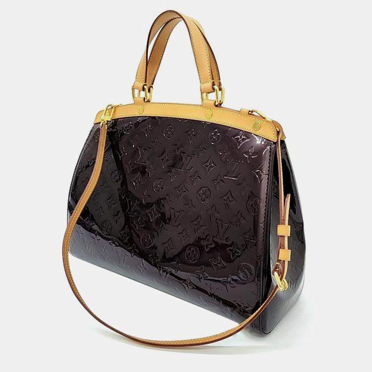 Pre Owned Louis Vuitton Amaranth Vernis Brea GM Handbag