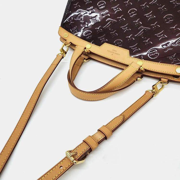 Pre Owned Louis Vuitton Amaranth Vernis Brea GM Handbag