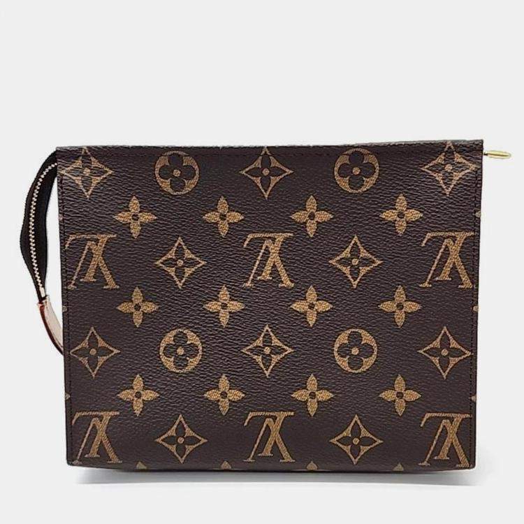 Pre Owned Louis Vuitton Brown Monogram Canvas Toiletry Pouch 
