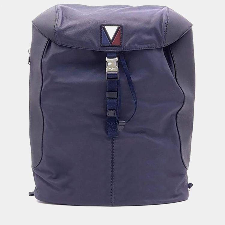 Pre Owned Louis Vuitton Navy Blue V Line Pulse Backpack