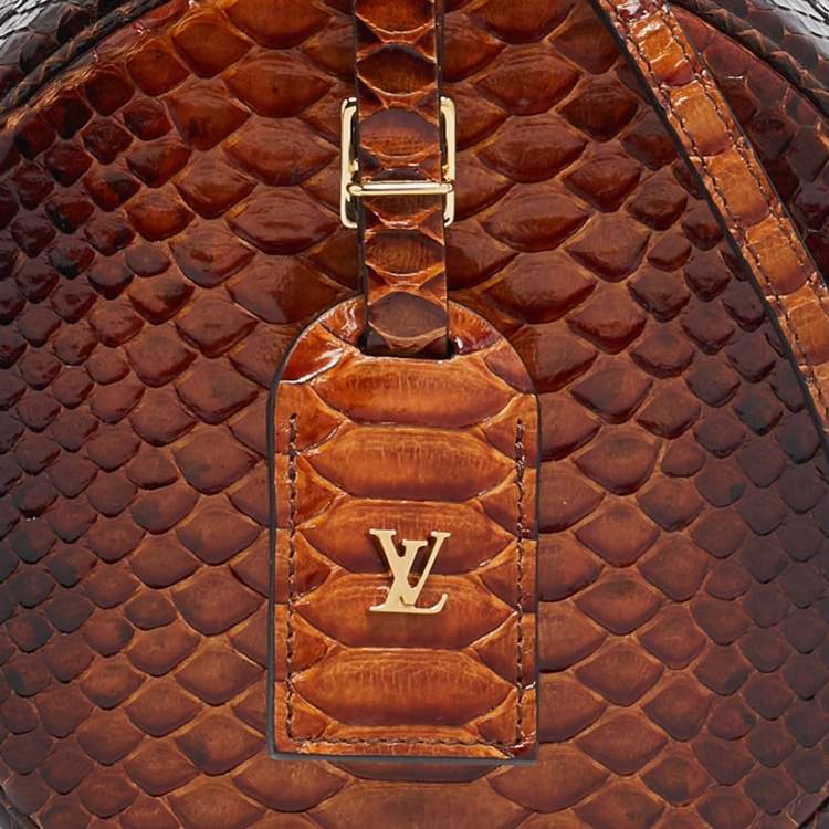Pre Owned Louis Vuitton Brown Python Petite Boite Chapeau Bag