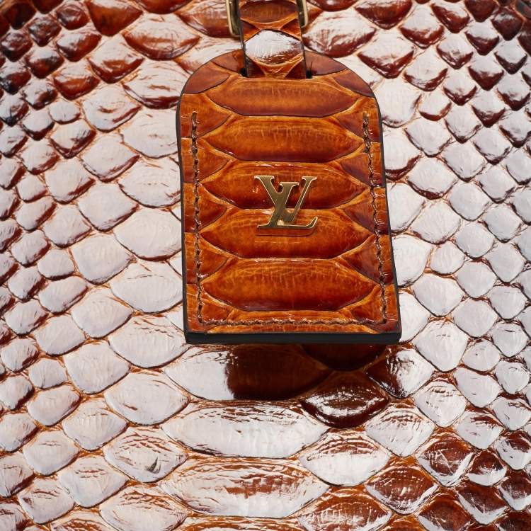 Pre Owned Louis Vuitton Brown Python Petite Boite Chapeau Bag