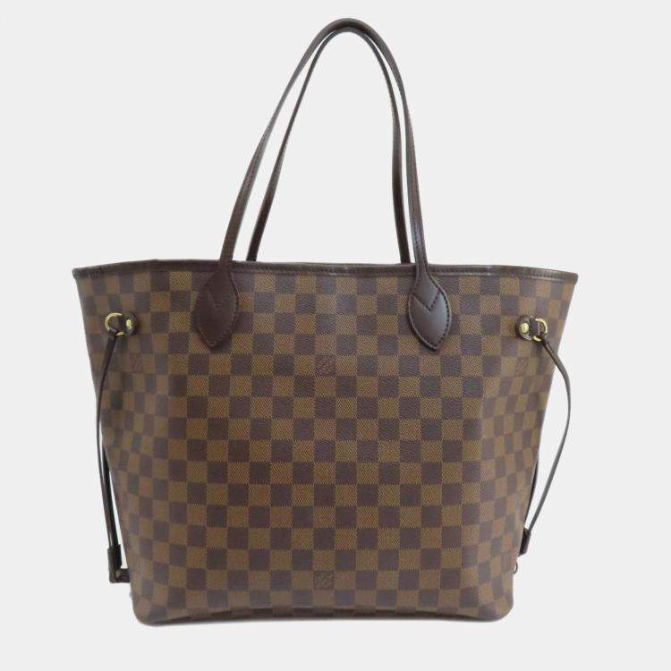 Pre Owned Louis Vuitton Brown Damier Ebene Canvas Neverfull MM Tote Bag