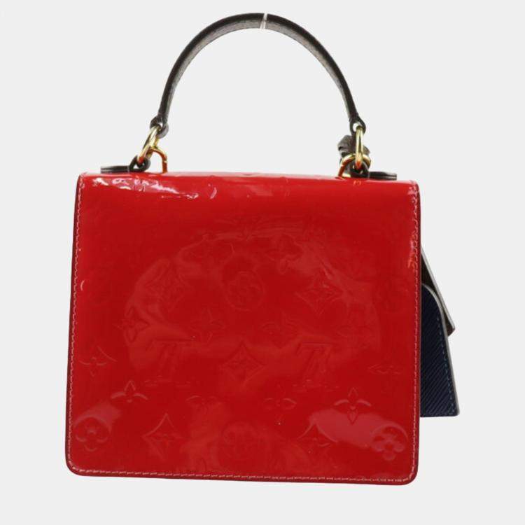 Pre Owned Louis Vuitton Red Monogram Canvas and Epi Leather Satchel Bag