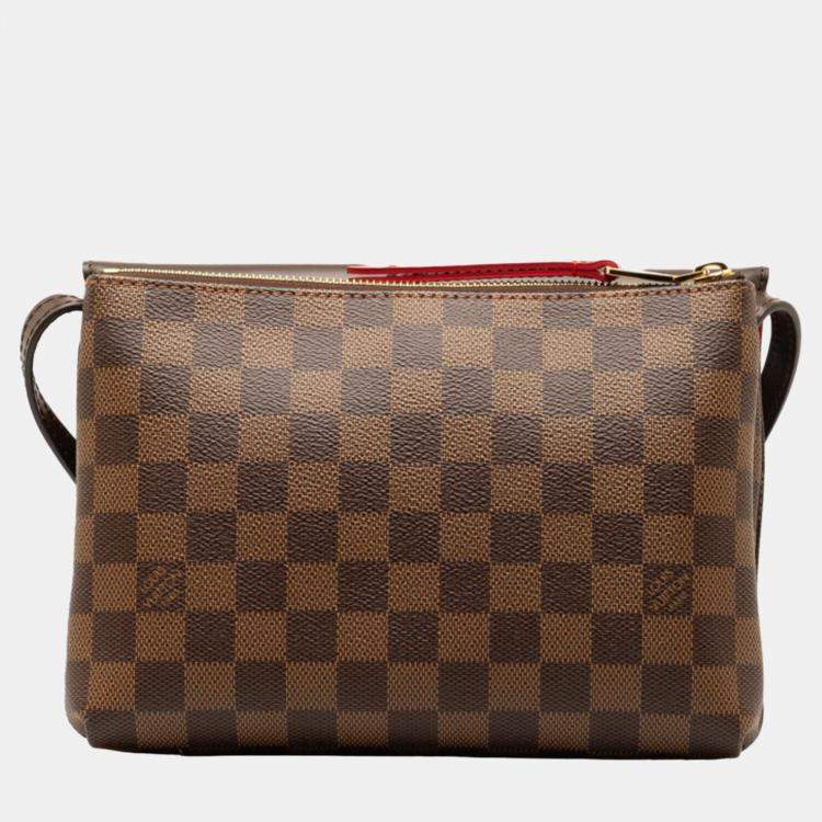 Pre Owned Louis Vuitton Brown Damier Twice Shoulder Bag 