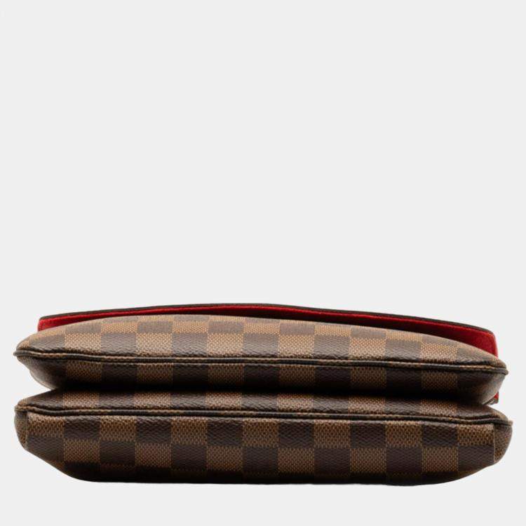 Pre Owned Louis Vuitton Brown Damier Twice Shoulder Bag 