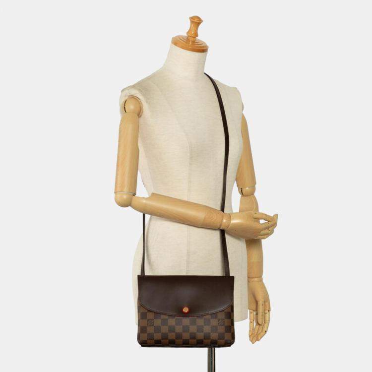 Pre Owned Louis Vuitton Brown Damier Twice Shoulder Bag 