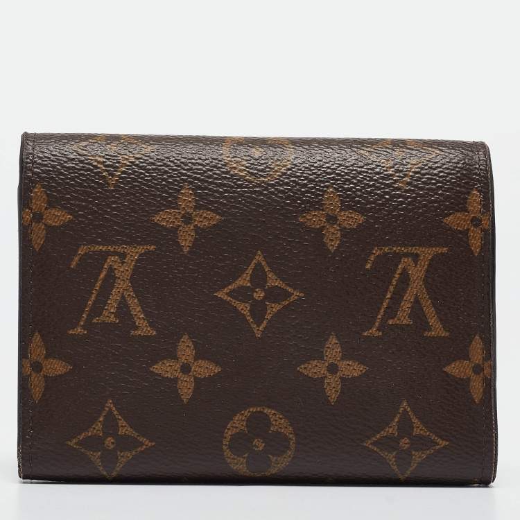 Pre Owned Louis Vuitton Black Monogram Canvas and Leather Flower Lock Wallet